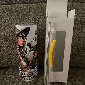 Lady and her dog 20 oz stainless steel tumbler